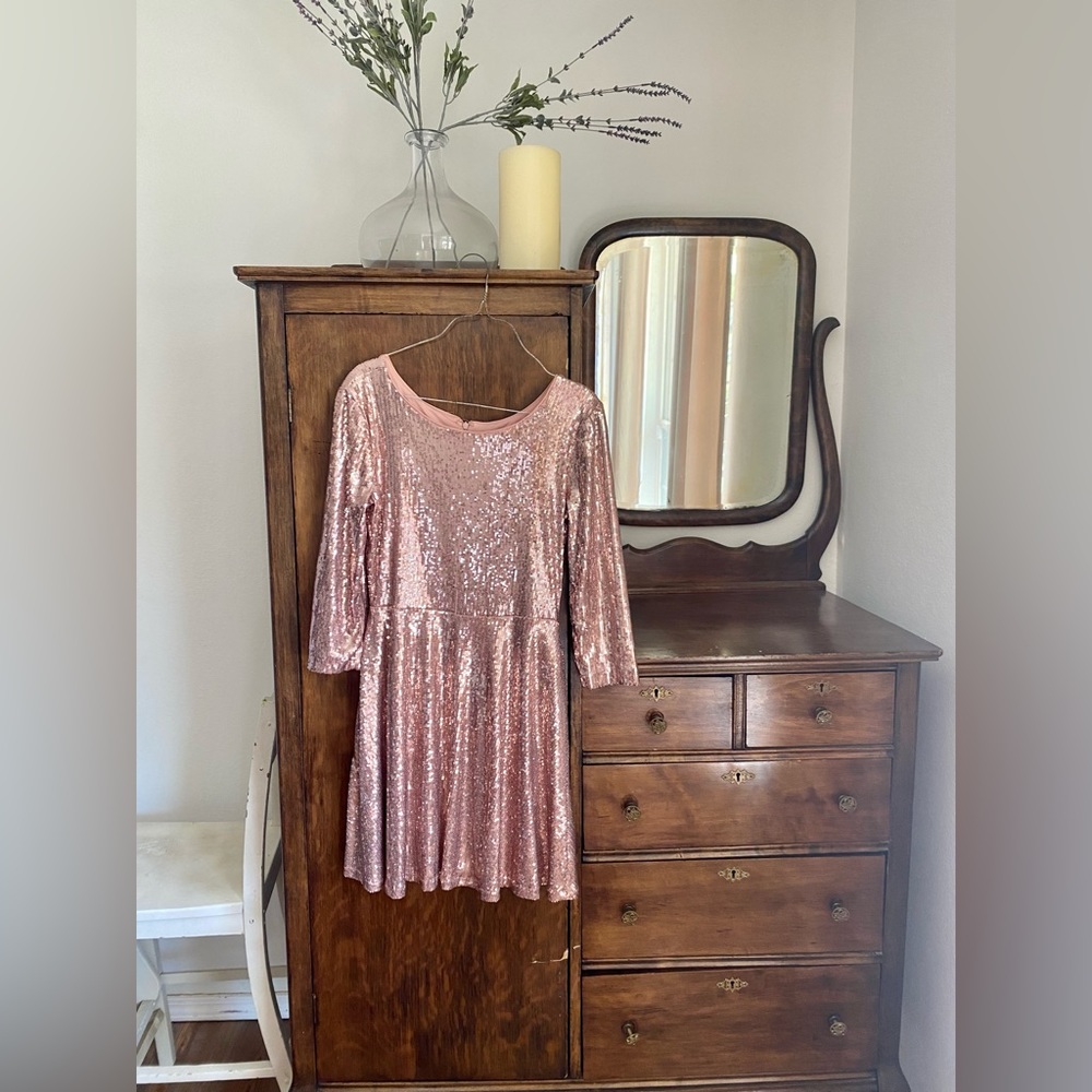 Pink sequins dress. Great for special occasions!